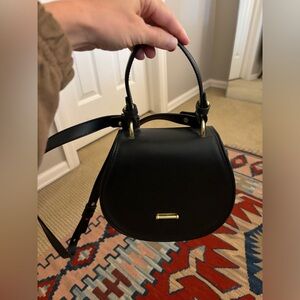 Sancia Paloma Saddle Bag Black leather and suede